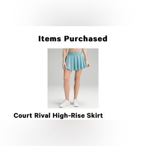 Lululemon Court Rival High-Rise Skirt - color Tidal Teal, size 0
